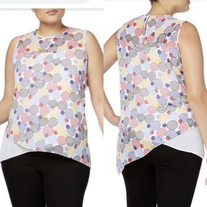 NWT Anne Klein polka dot layered Asymmetrical hem